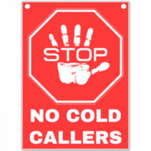 Stop Geen Koude bellers teken - Rood
