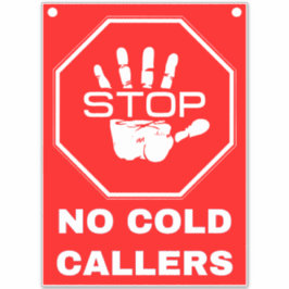 Stop Geen Koude bellers teken - Rood Sticker