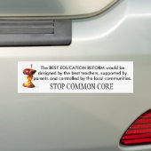 STOP GEMEENSCHAPPELIJKE KERNhervorming Bumpersticker (Op auto)