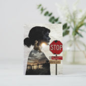 Stop Geniet van je leven Vrouw Collage Briefkaart (Staand voorkant)