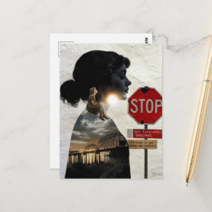 Stop Geniet van je leven Vrouw Collage Briefkaart