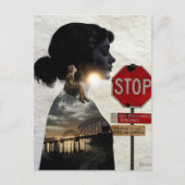 Stop Geniet van je leven Vrouw Collage Briefkaart (Voorkant)