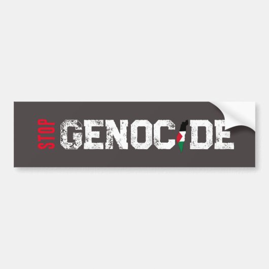 Stop genocide Bumpersticker (Voorkant)