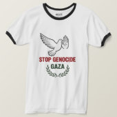 Stop Genocide in Gaza – Peace & Humanity Awareness T-shirt (Design voorkant)