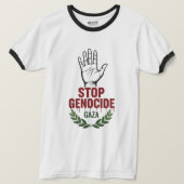 Stop Genocide in Gaza – Peace & Humanity Awareness T-shirt (Design voorkant)