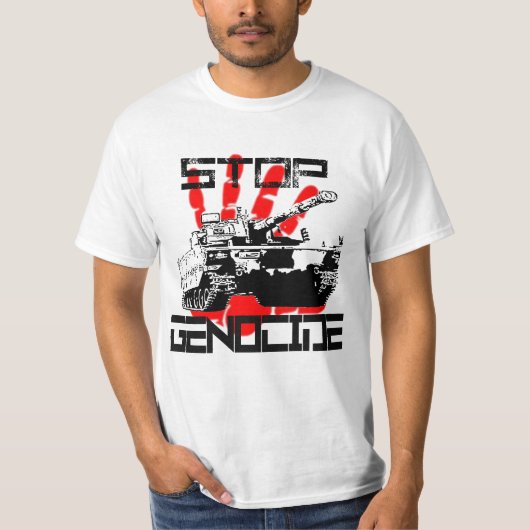 Stop genocide t-shirt (Voorkant)