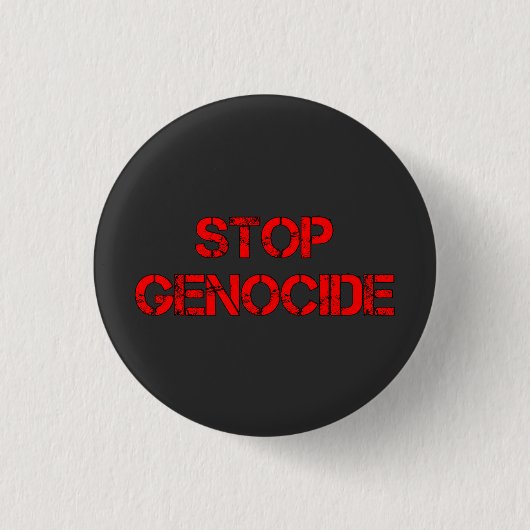 STOP genocide | Zeg nee tegen genocide | Genocide Ronde Button 3,2 Cm (Voorkant)