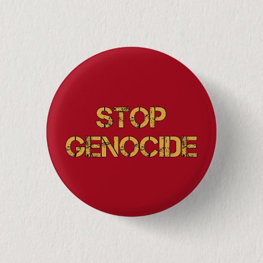 STOP genocide | Zeg nee tegen genocide | Genocide Ronde Button 3,2 Cm (Voorkant)