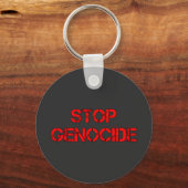 STOP genocide | Zeg nee tegen genocide | Genocide Sleutelhanger (Achterkant)