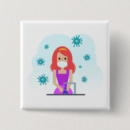 Stop Germs Vierkante Button 5,1 Cm