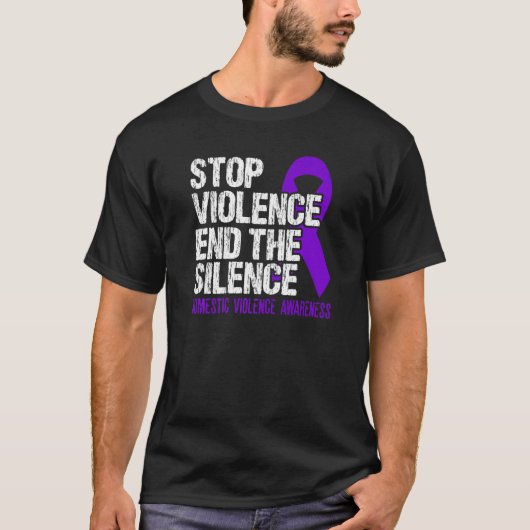 Stop geweld einde stilte huiselijk geweld t-shirt (Voorkant)