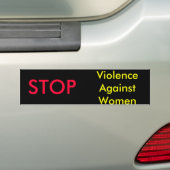 STOP geweld tegen vrouwen met bumpersticker (Op auto)
