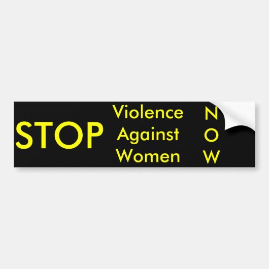 STOP geweld tegen vrouwen met bumpersticker (Voorkant)