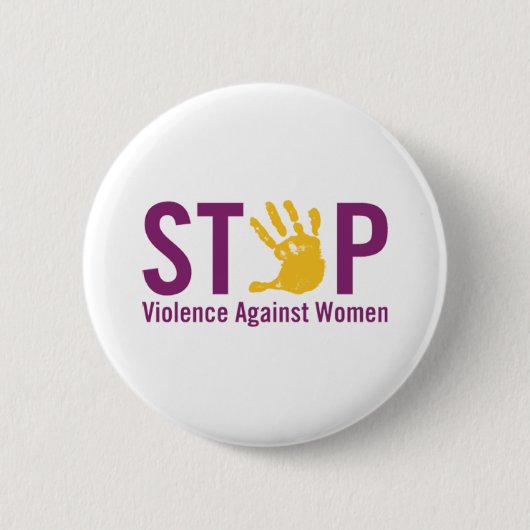 Stop geweld tegen vrouwen ronde button 5,7 cm (Voorkant)