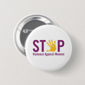 Stop geweld tegen vrouwen ronde button 5,7 cm (Voorkant /achterkant)