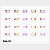 Stop geweld tegen vrouwen ronde sticker (Vel)
