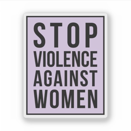 Stop geweld tegen vrouwen sticker (Voorkant)