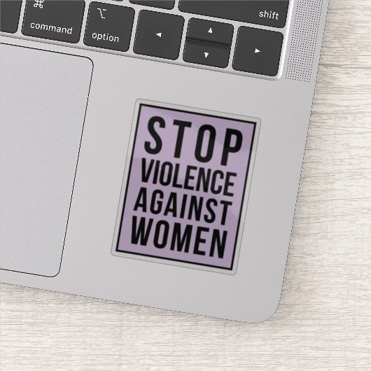 Stop geweld tegen vrouwen sticker (Detail)