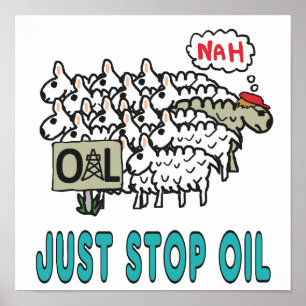 Stop gewoon met olie poster