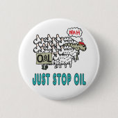Stop gewoon met olie ronde button 5,7 cm (Voorkant)