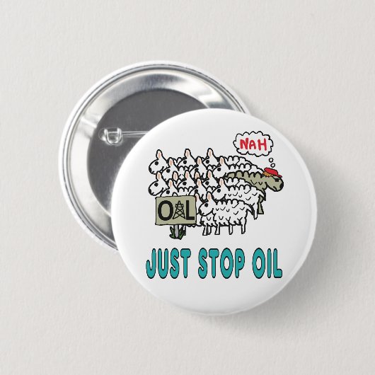 Stop gewoon met olie ronde button 5,7 cm (Voorkant /achterkant)