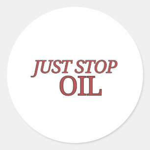 Stop gewoon met olie ronde sticker
