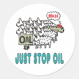 Stop gewoon met olie ronde sticker