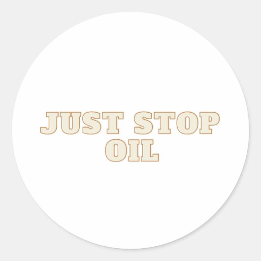 Stop gewoon met olie ronde sticker (Voorkant)