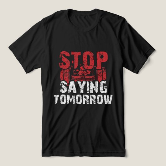 Stop Gezegde Morgen Fitnessliefhebbers Tri-Blend Shirt (Design voorkant)