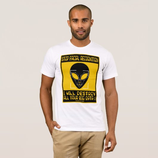 Stop gezichtsherkenning t-shirt (Voorkant volledig)