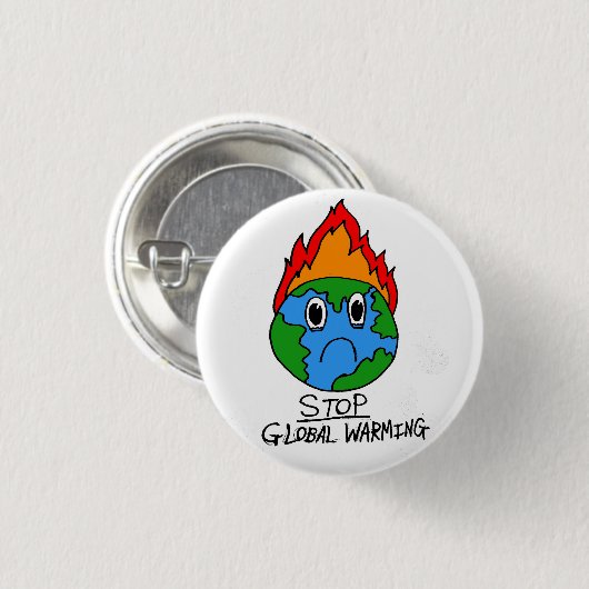 Stop Global Warming Button (Voorkant /achterkant)