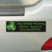 Stop Global Warming Hysteria Recyclen Al Gore Bumpersticker (Op auto)