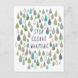 STOP GLOBALE WAARSCHUWING Bescherm de planeet Briefkaart
