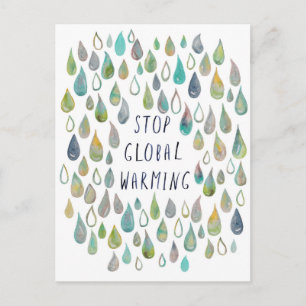 STOP GLOBALE WAARSCHUWING Bescherm de planeet Briefkaart