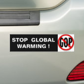 STOP GLOBALE WAARSCHUWING! BUMPERSTICKER (Op auto)