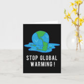 Stop Glol Opwarming Klimaatverandering Aarddag T-s Kaart (Gele Bloem)