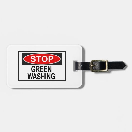 Stop Greenwash Sign (1) Bagagelabel (Voorkant horizontaal)