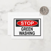 Stop Greenwash Sign (1) Notitiekaartje (Voorkant / Achterkant in situ)