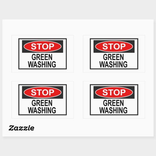 Stop Greenwash Sign (1) Rechthoekige Sticker (Vel)