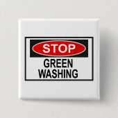 Stop Greenwash Sign (1) Vierkante Button 5,1 Cm (Voorkant)