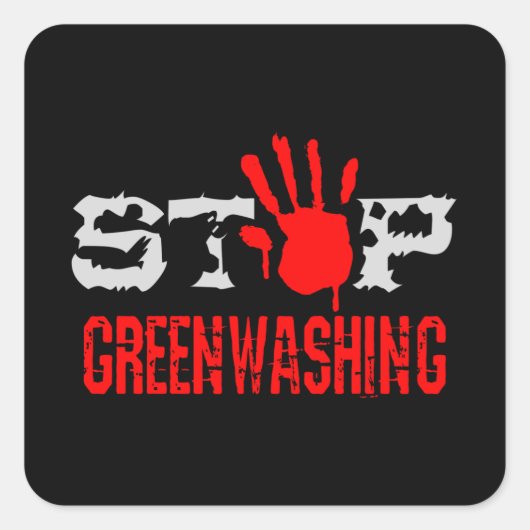 Stop Greenwash Vierkante Sticker (Voorkant)