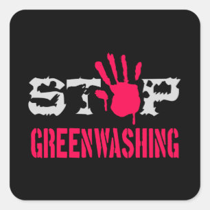 Stop Greenwash Vierkante Sticker