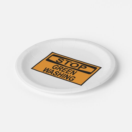 Stop Greenwashing Sign Papieren Bordje (Gekanteld)