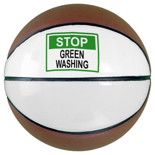 Stop Greenwashing Teken Button Basketbal (Voorkant)