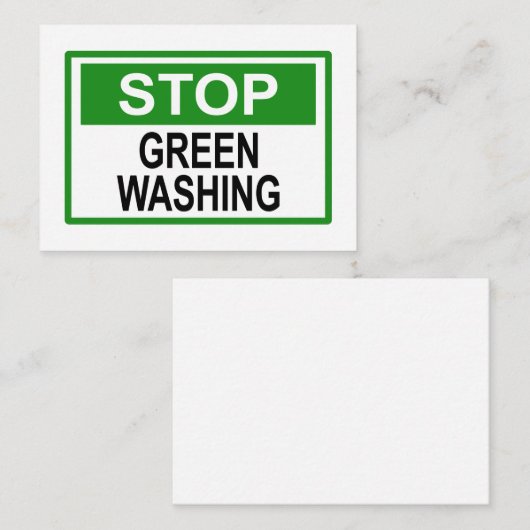 Stop Greenwashing Teken Button Notitiekaartje (Voorkant / Achterkant)
