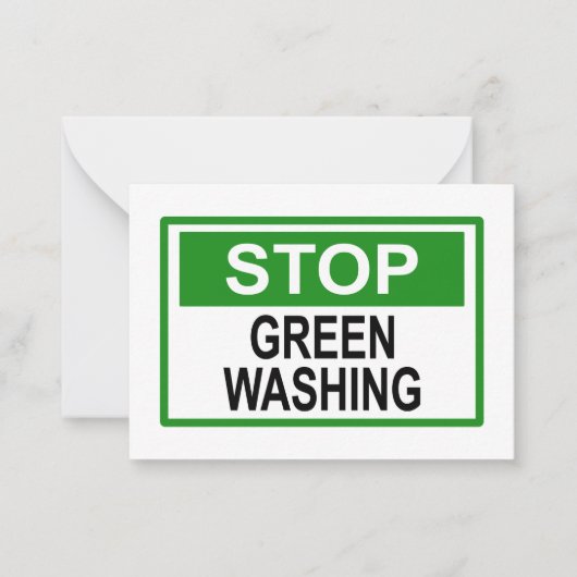 Stop Greenwashing Teken Button Notitiekaartje (Voorkant)