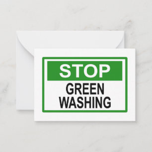 Stop Greenwashing Teken Button Notitiekaartje