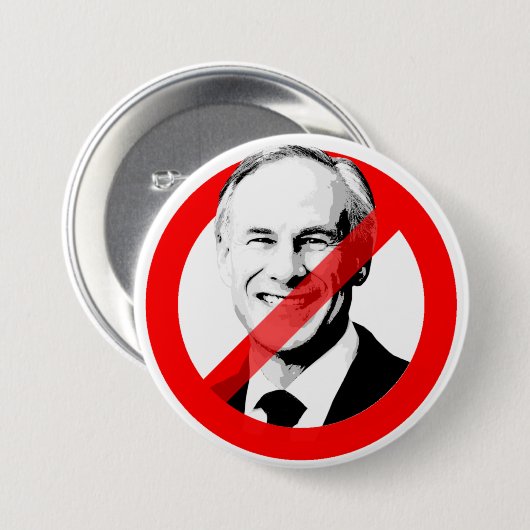 STOP GREG ABBOTT RONDE BUTTON 7,6 CM (Voorkant /achterkant)
