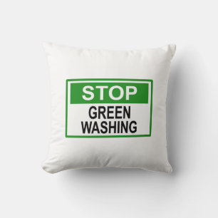 Stop groenwassen bord kussen