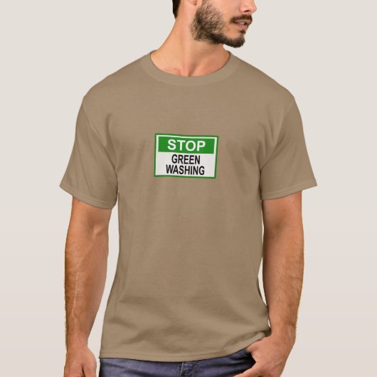 Stop groenwassen bord t-shirt (Voorkant)